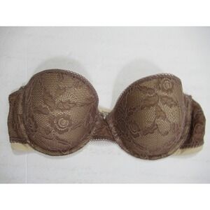 Maidenform Lace Overlay Strapless Bra 34C Underwire 09789